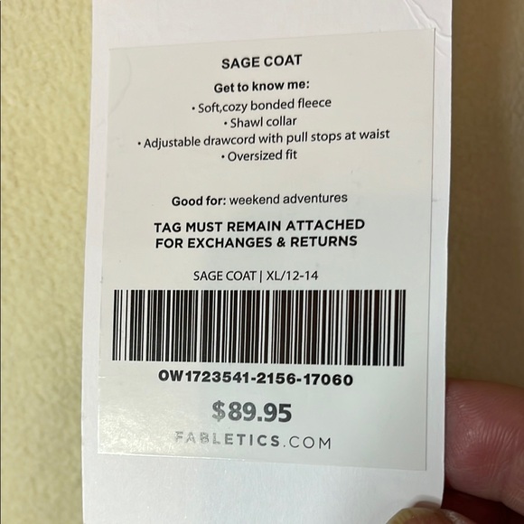 NWT Fabletics Jacket Winter White Fleece Open Front Oversized Sz XL - Picture 8 of 10